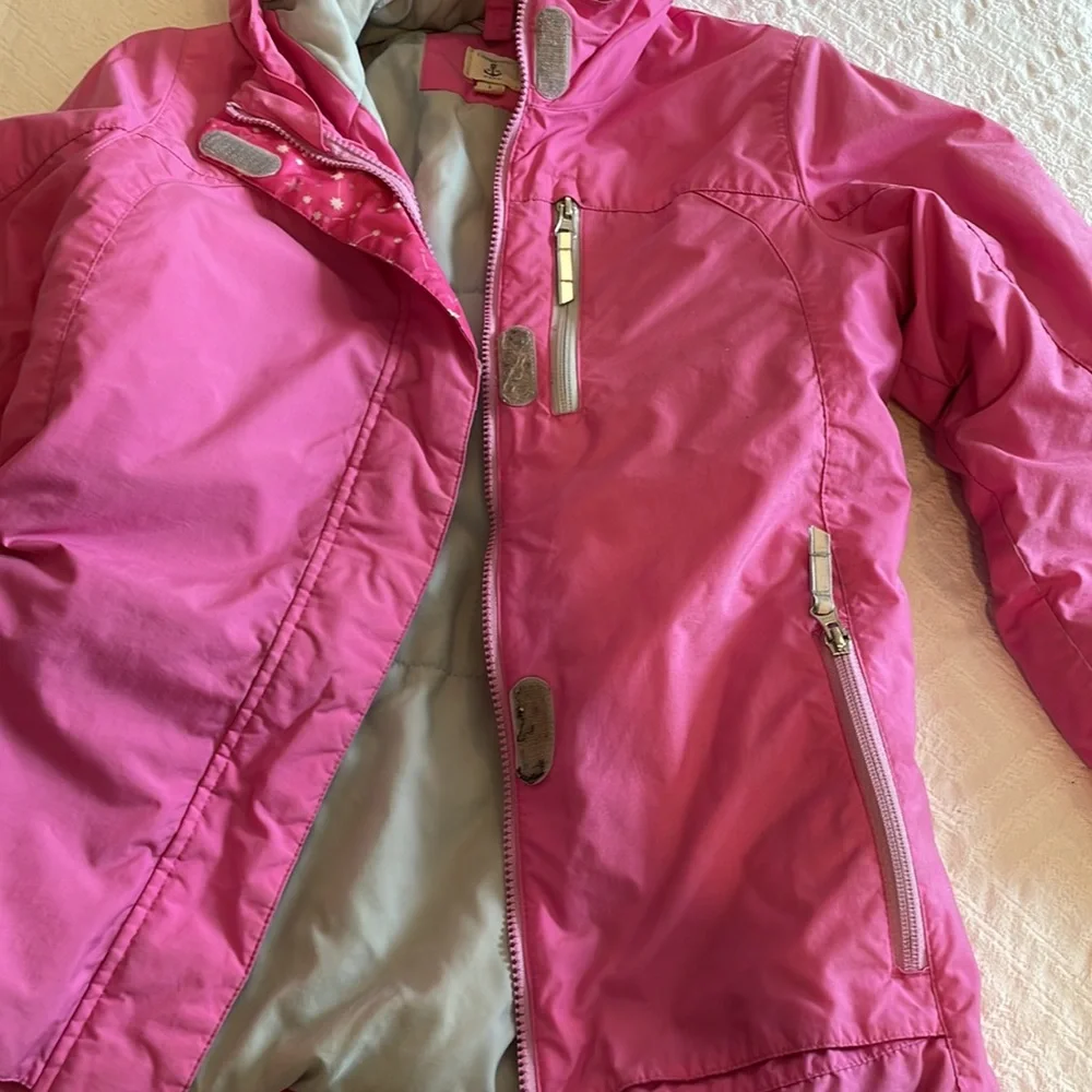 Lands End girls pink coat zipper. Parka. Large 14 - Picture 15 of 15